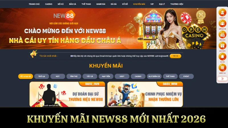 Khuyến mãi NEW88 mới nhất 2026 cho thành viên mới và người chơi lâu năm